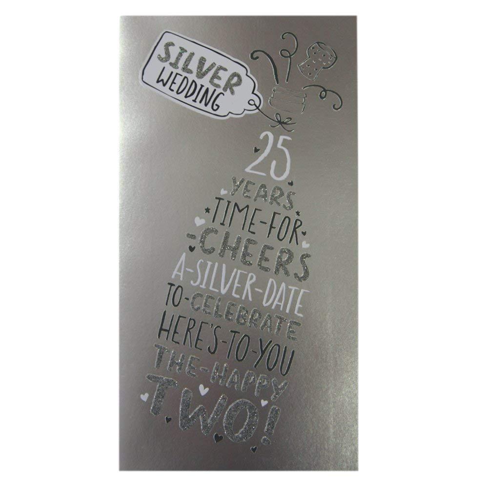 25th Silver Anniversary Card 'Celebrate The Happy Two'