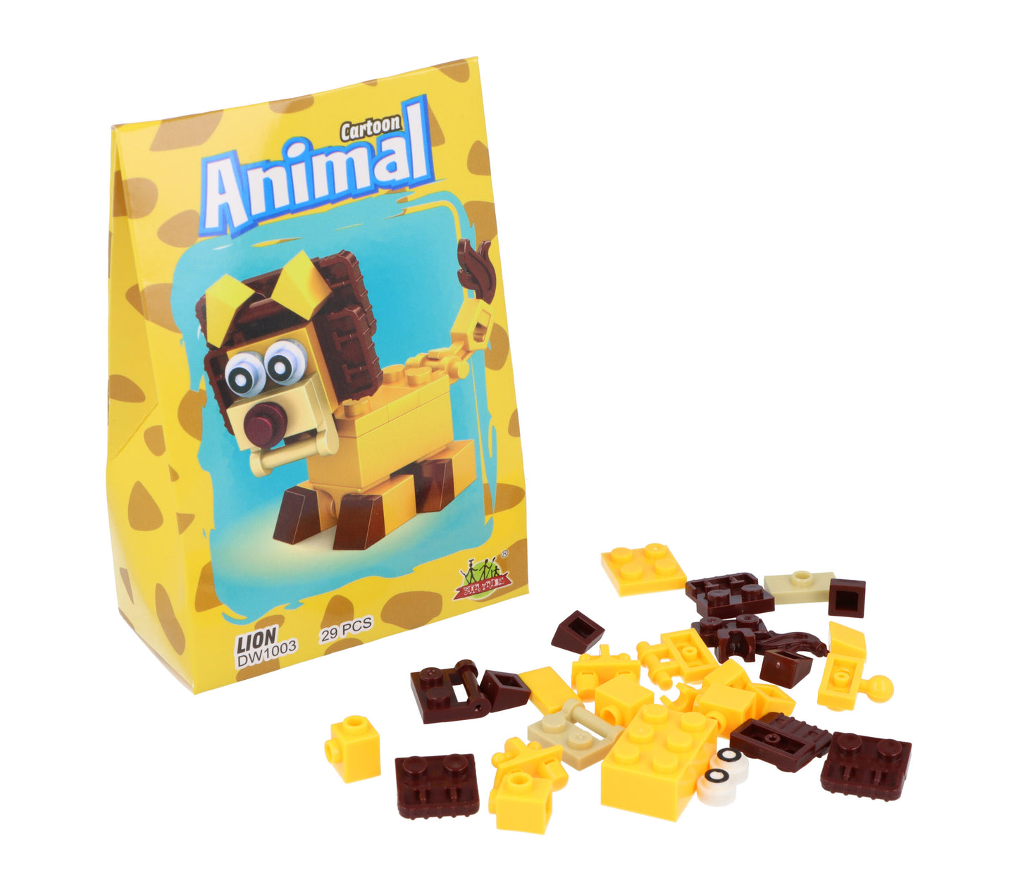 Jungle Animal Lego Block Kits - Mini Bricks Set Construction Toy Birthday Favours Loot Bag Fillers
