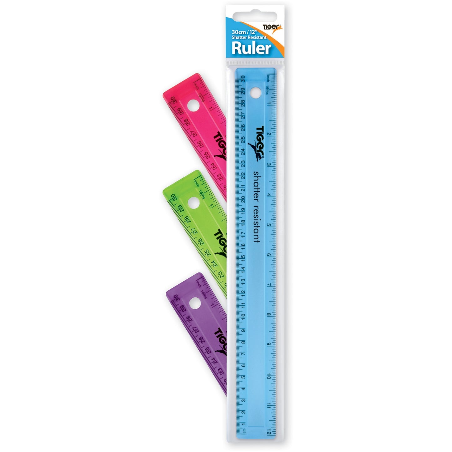 30cm Shatter Resistant Ruler Assorted Colours