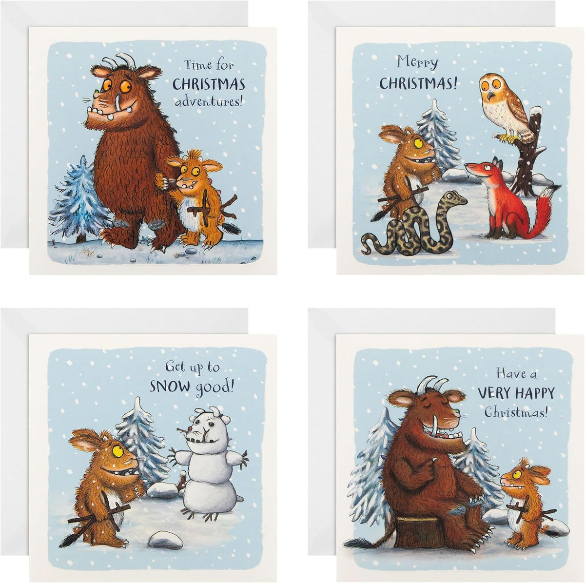 The Gruffalo Multipack Pack of 20 in 4 Designs Christmas Cards
