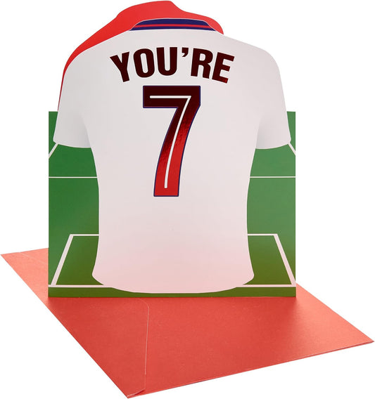 Football Shirt Design 7th Birthday Card