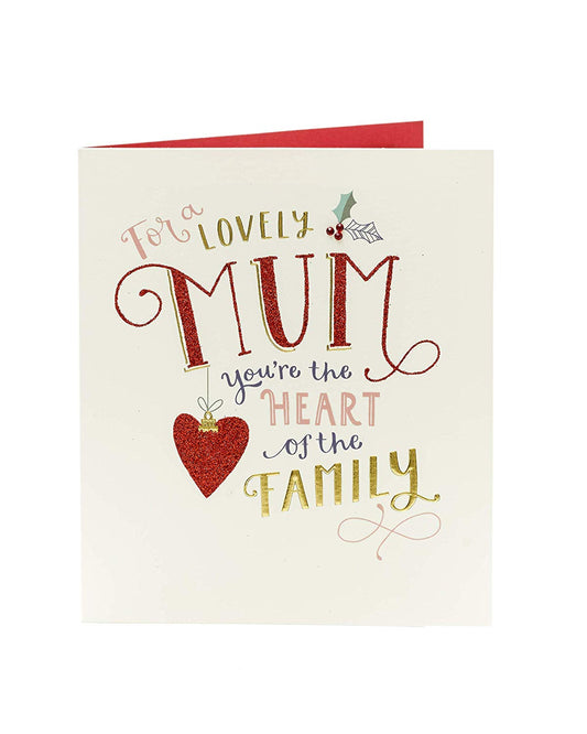 Mum You're The Heart of Family Christmas Card 