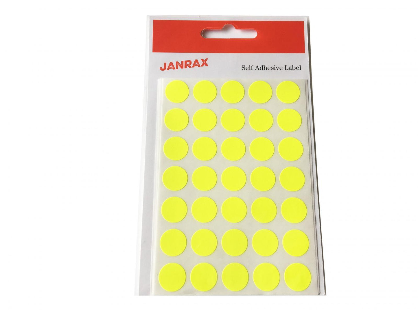 Pack of 140 Fluorescent Yellow 13mm Round Labels - Stickers