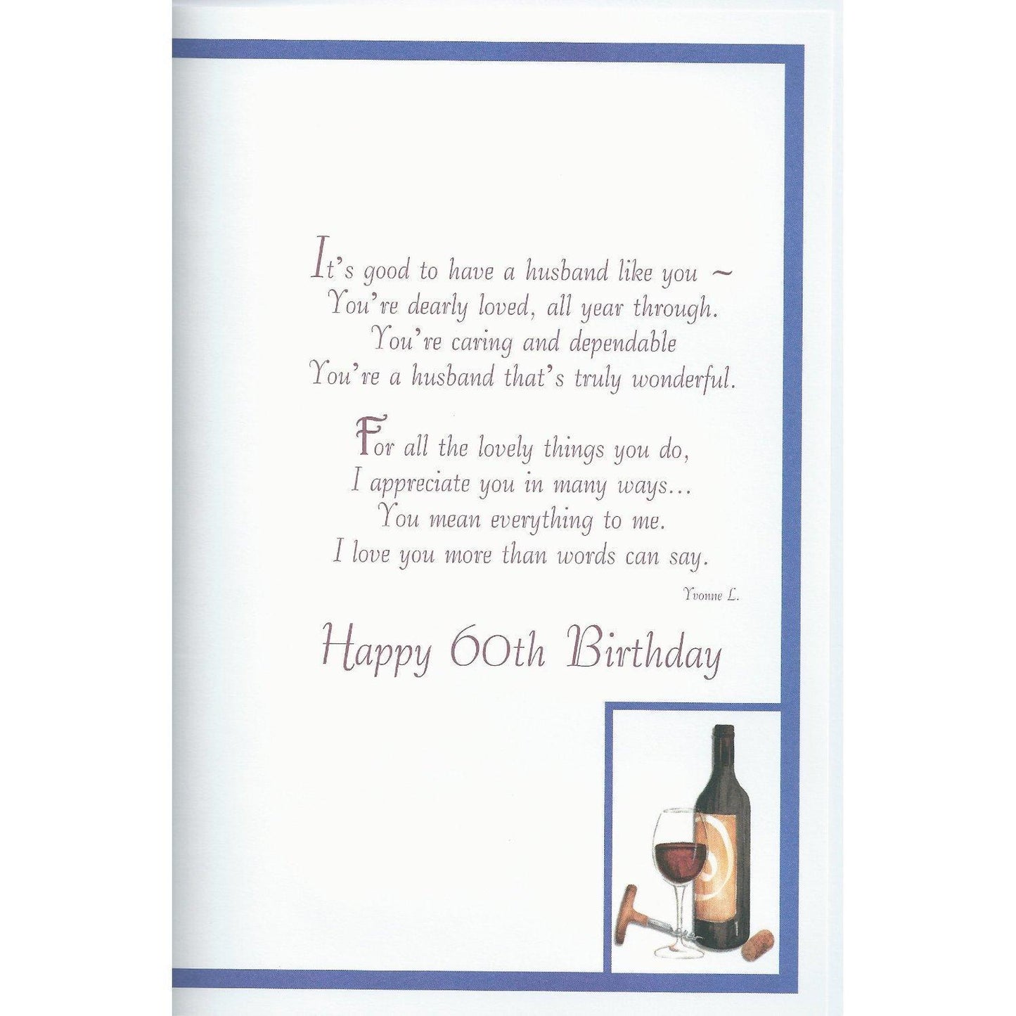 With Love To My Husband On Your 60th Birthday Card