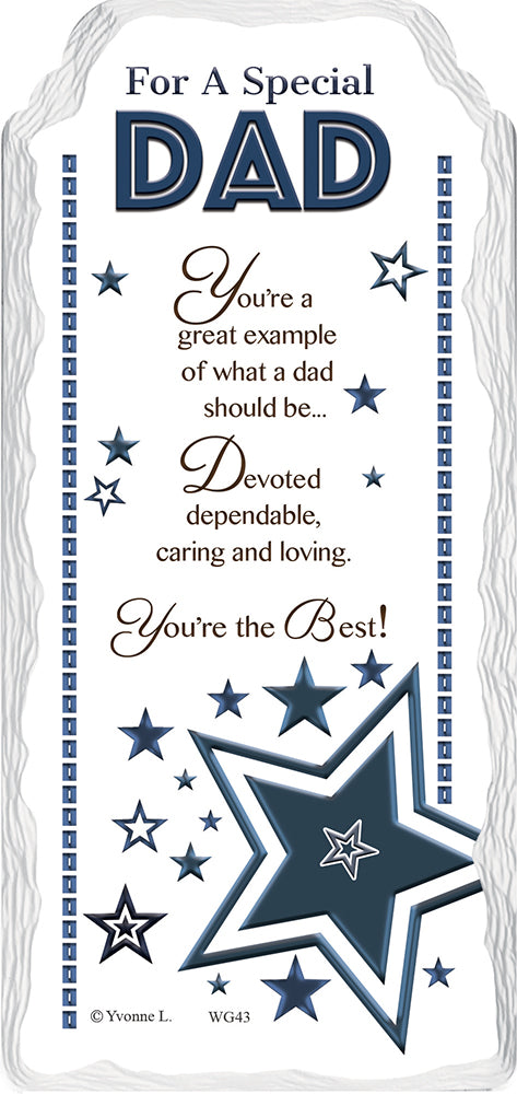 A Special Dad Sentimental Handcrafted Ceramic Plaque - Father's Day Birthday Christmas Gift