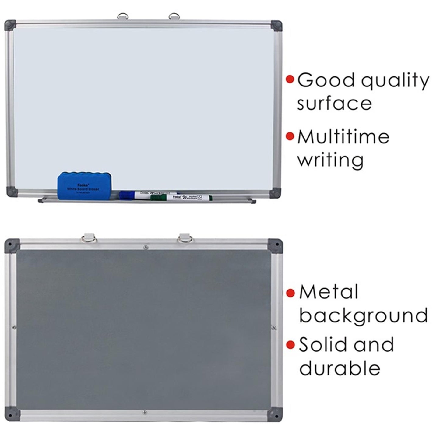 Aluminum Frame Magnetic Horizontal Vertical Whiteboard 90 x 120cm