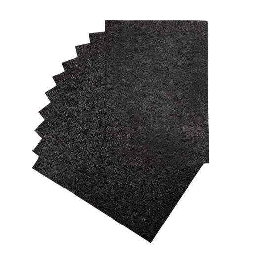 Pack of 200 A4 Black Glitter EVA Foam Sheets