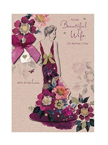 Stunning Floral Gown Mother's Day Card For Wife