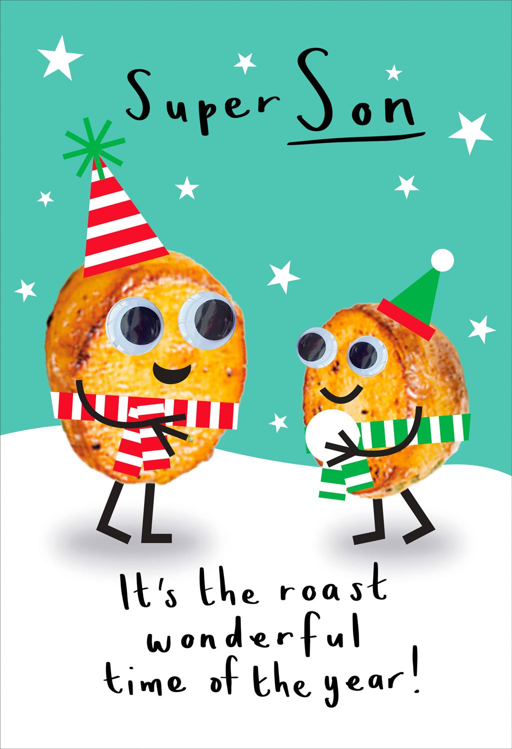 Googly Grub Design Funny Son Christmas Card