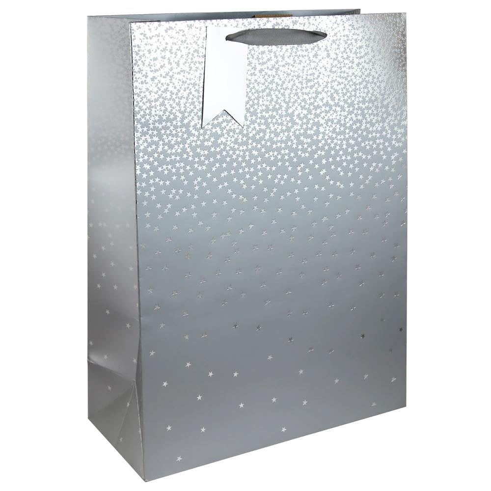 Pack of 6 Silver Ombre Extra Large Christmas Gift Bags