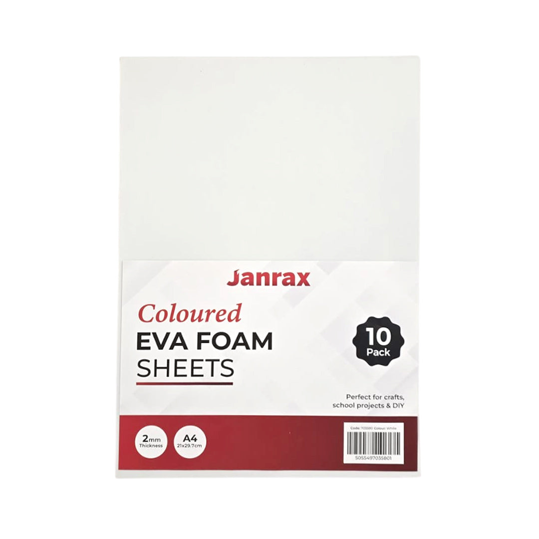 Pack of 100 A4 White Coloured EVA Foam Sheets