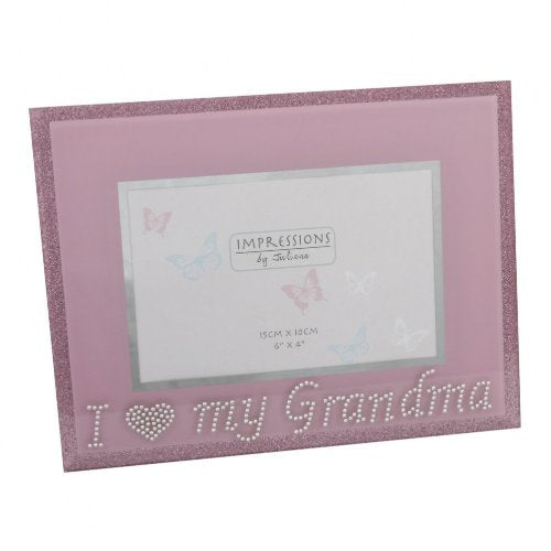 Pink Glass Photo Frame Grandma, gift