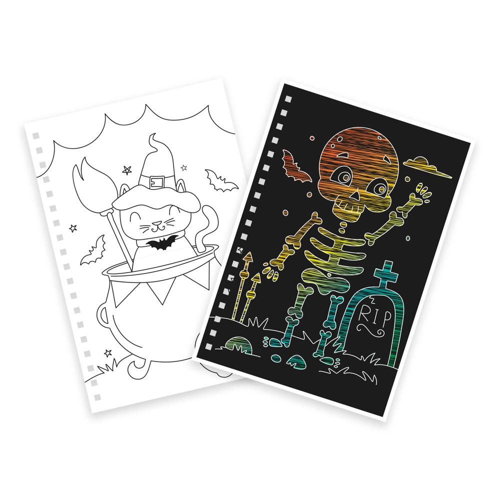 Halloween Rainbow Scratch Art and Colouring Book
