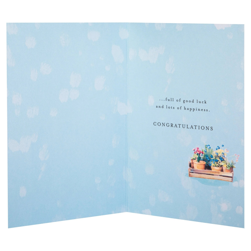 Garden Birds & Flowers Design New Home Congratulations Card