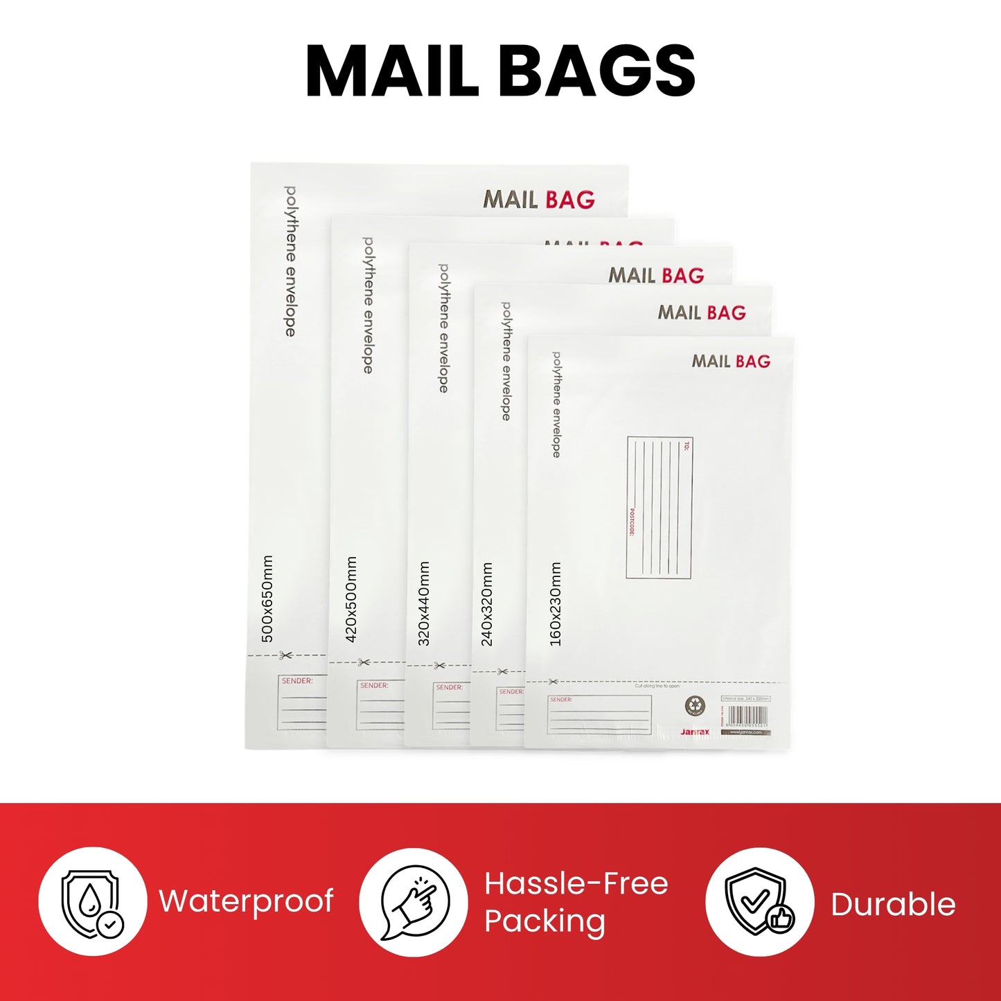 Pack of 10 Extra Large Polythene Mailing Bags 42x50cm – Secure Peel & Seal Envelopes