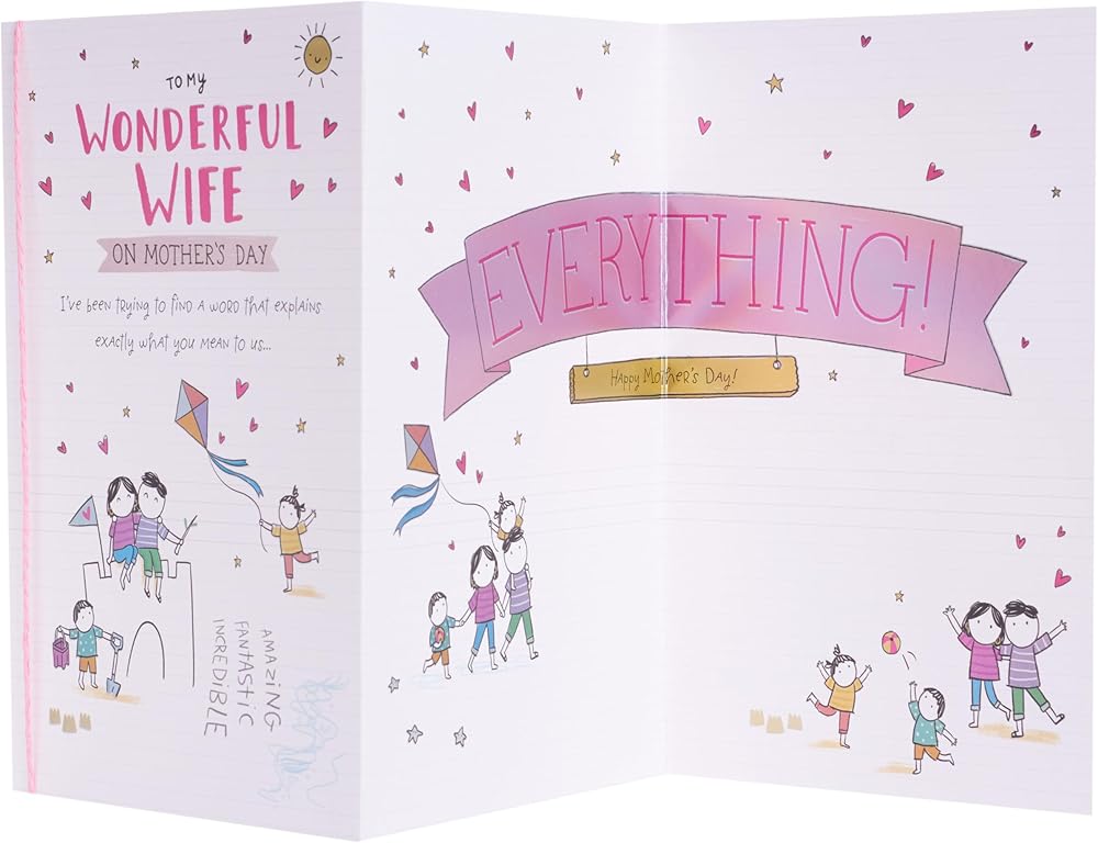 Hand Drawn Design Wife Mother's Day Card