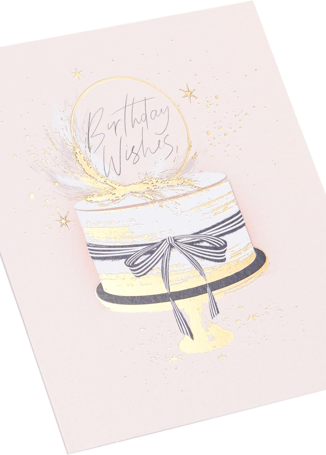 Gold Cake Design Birthday Card
