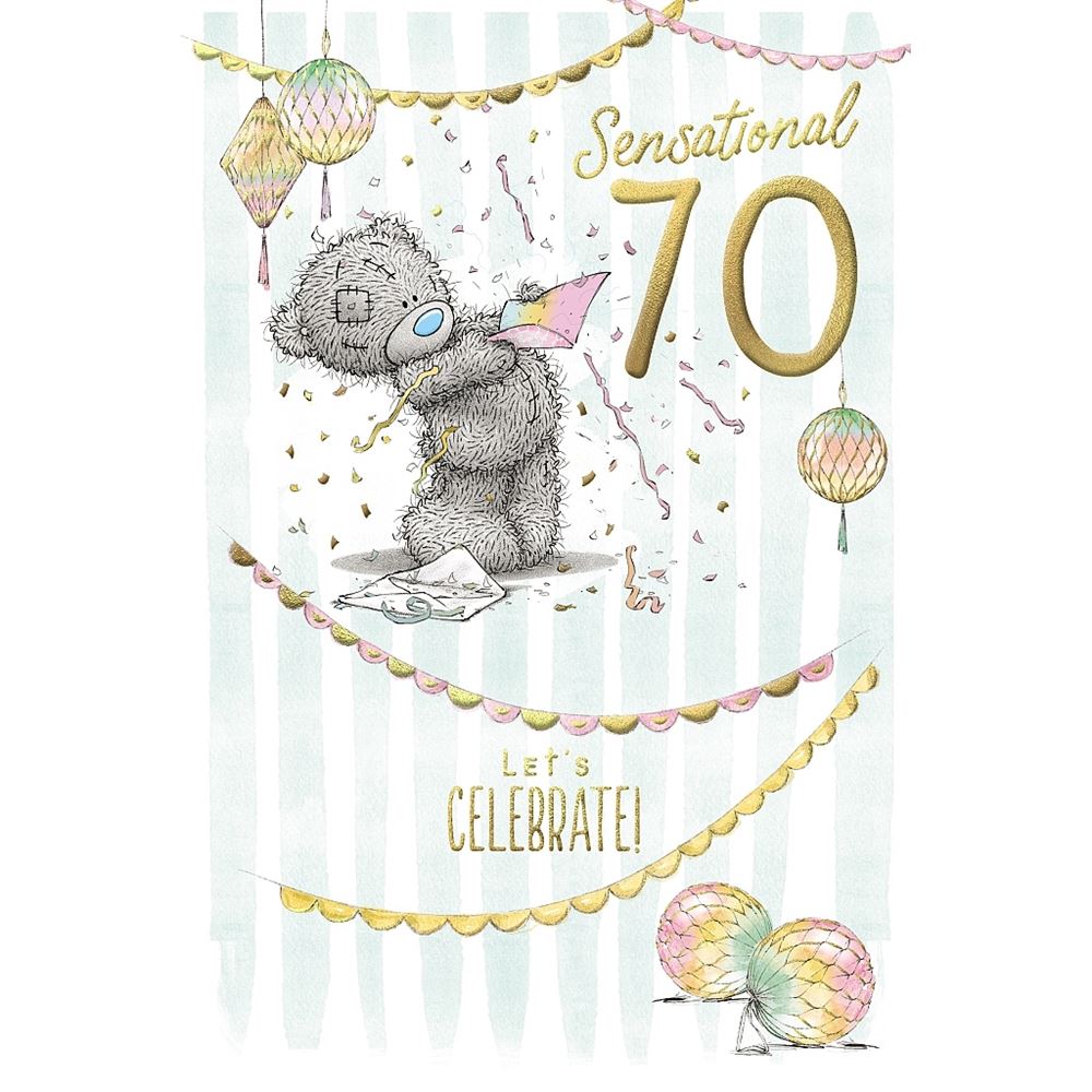 Bear Opening Card 70th Birthday Card