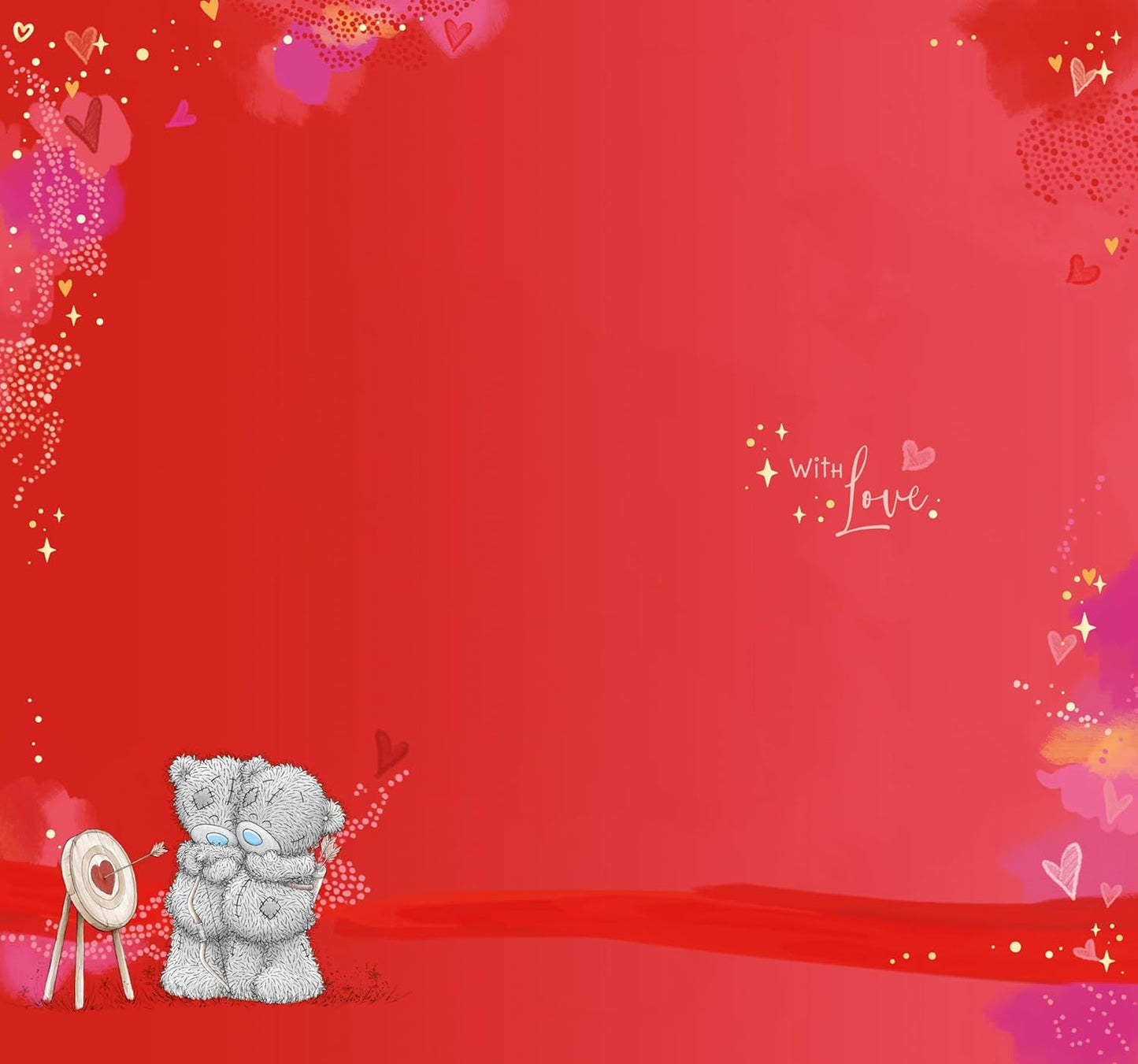 Bear In Cupid Outfit Open Valentine's Day Card