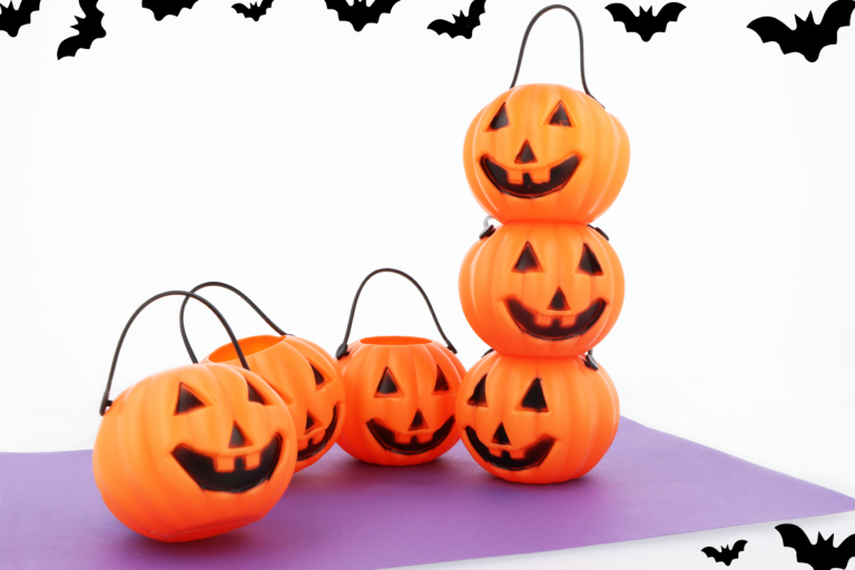 Pack of 12 Halloween Pumpkin Treat Buckets 6.5cm x 5.5cm