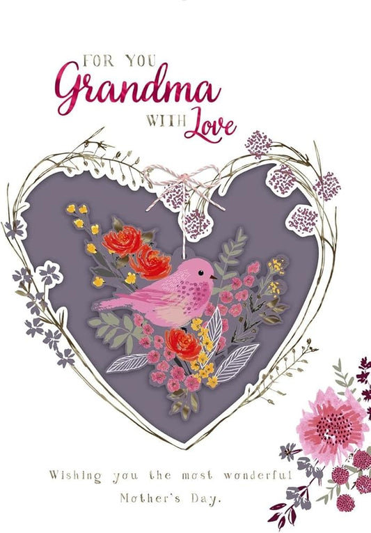 Love Heart and Bird Grandma Boxed Mother's Day Card
