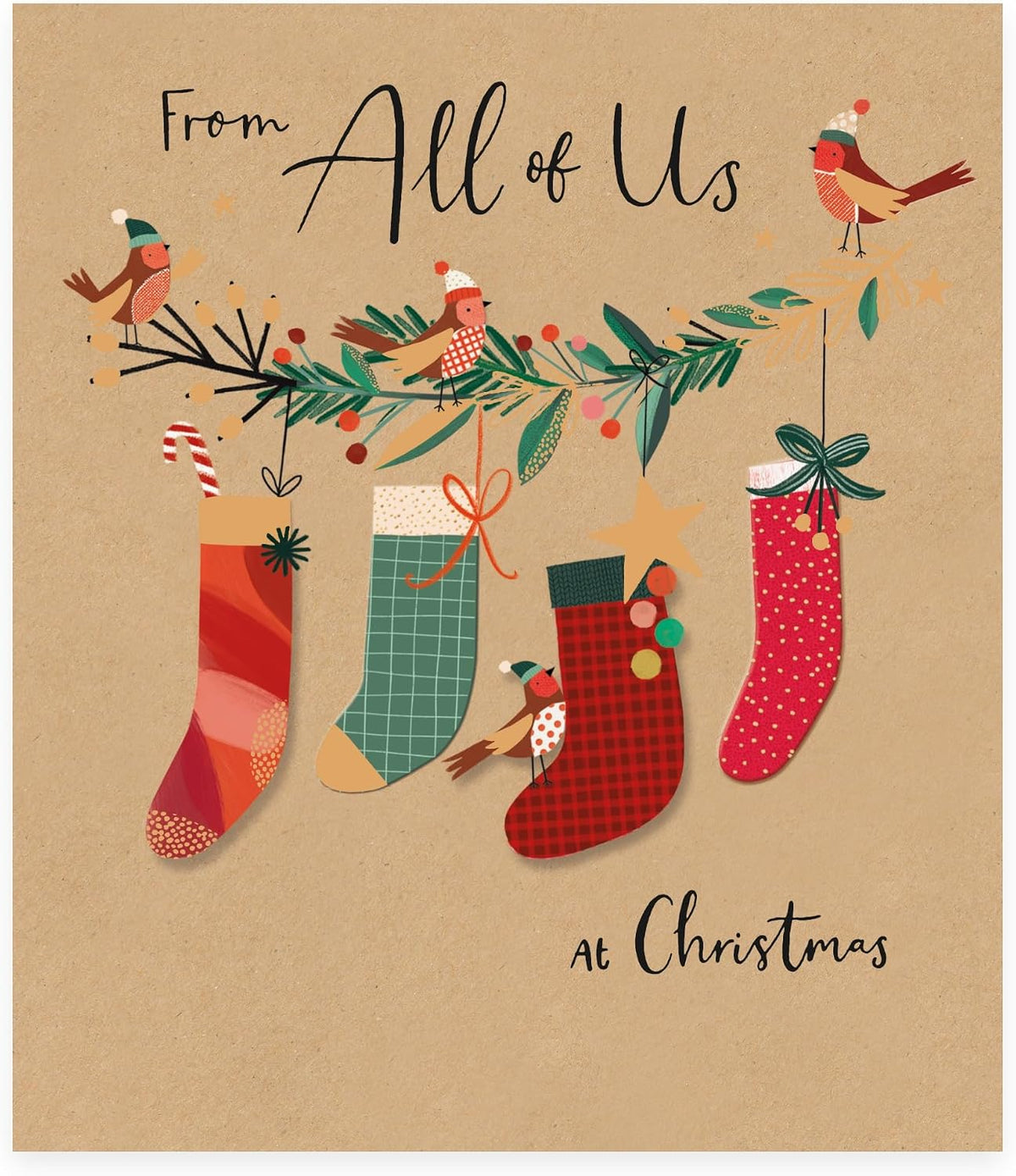 Colourful Socks Design From All Of Us Christmas Card