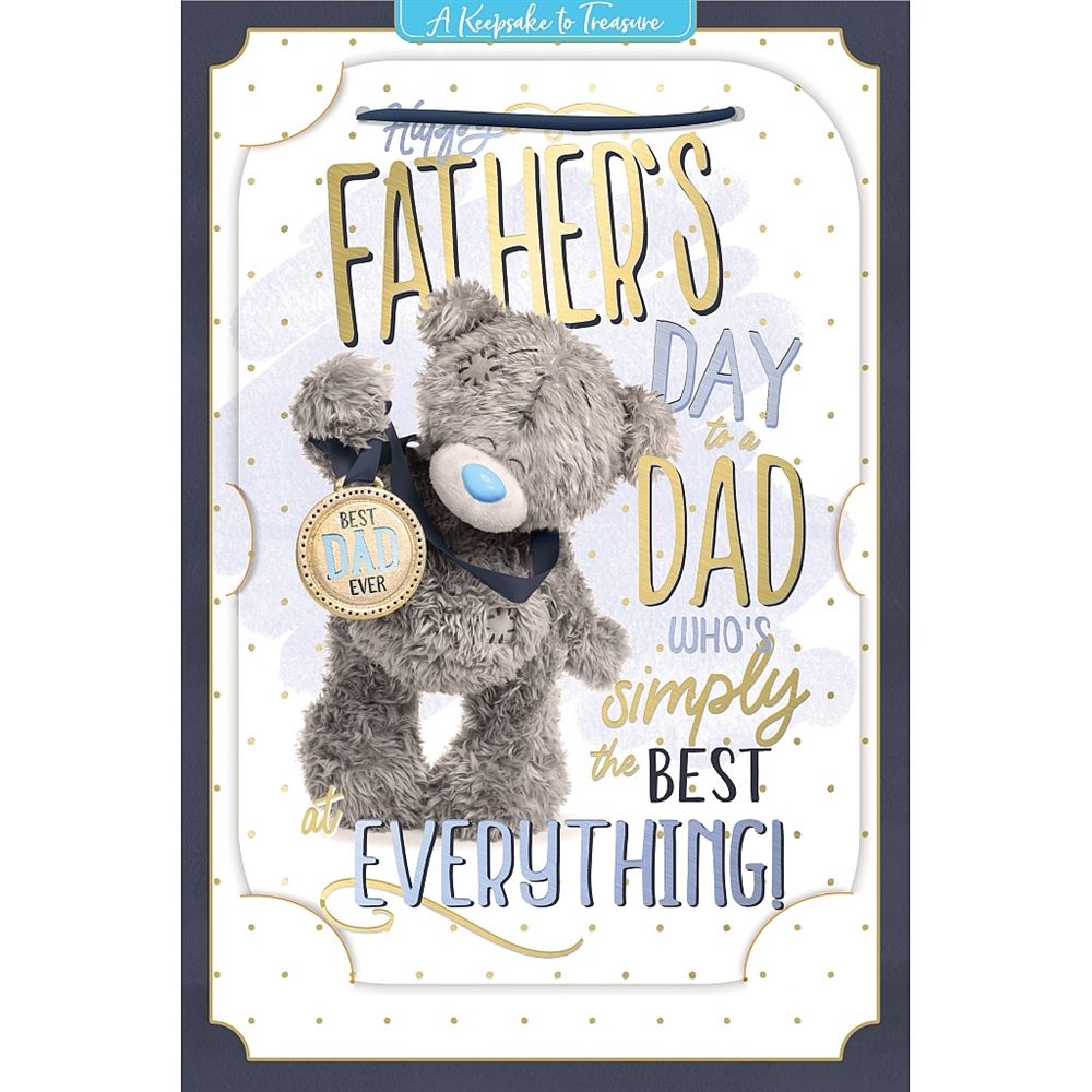 Bear With Medal Dad 3d Holographic Father's Day Card