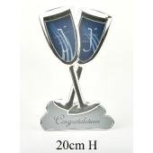 Juliana 2 Tone Silver Plated Frame Champagne Flutes On Your Engagement