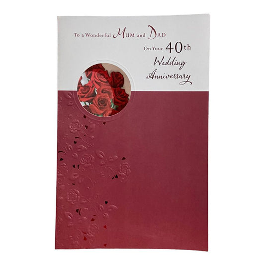 Mum & Dad 40th Wedding Anniversary (Ruby) Greeting Card