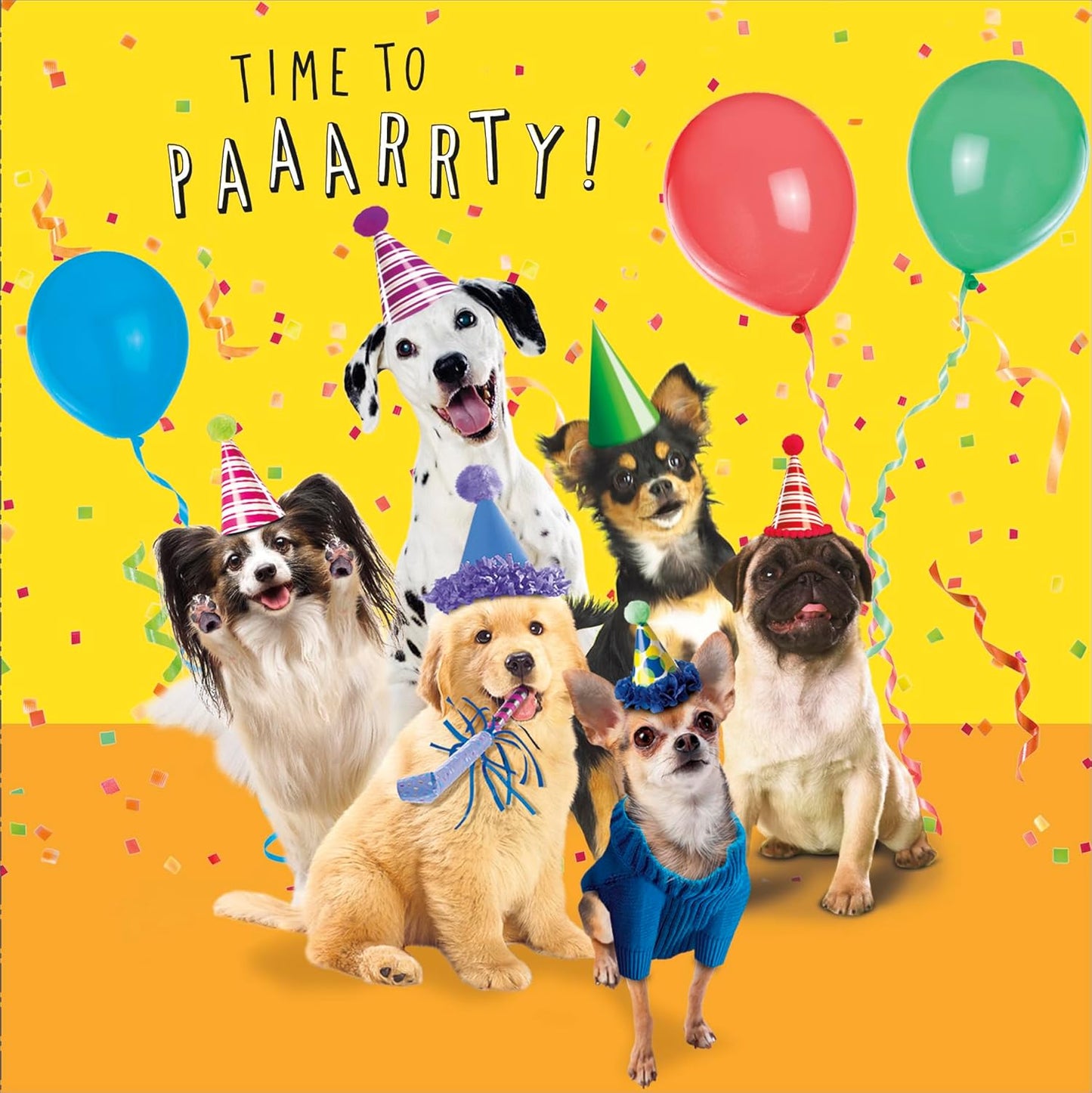Unique Delicate Dog Party Design Birthday Card