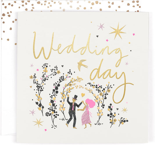 Dancing Couple Design Wedding Day Luxury Foiled Card