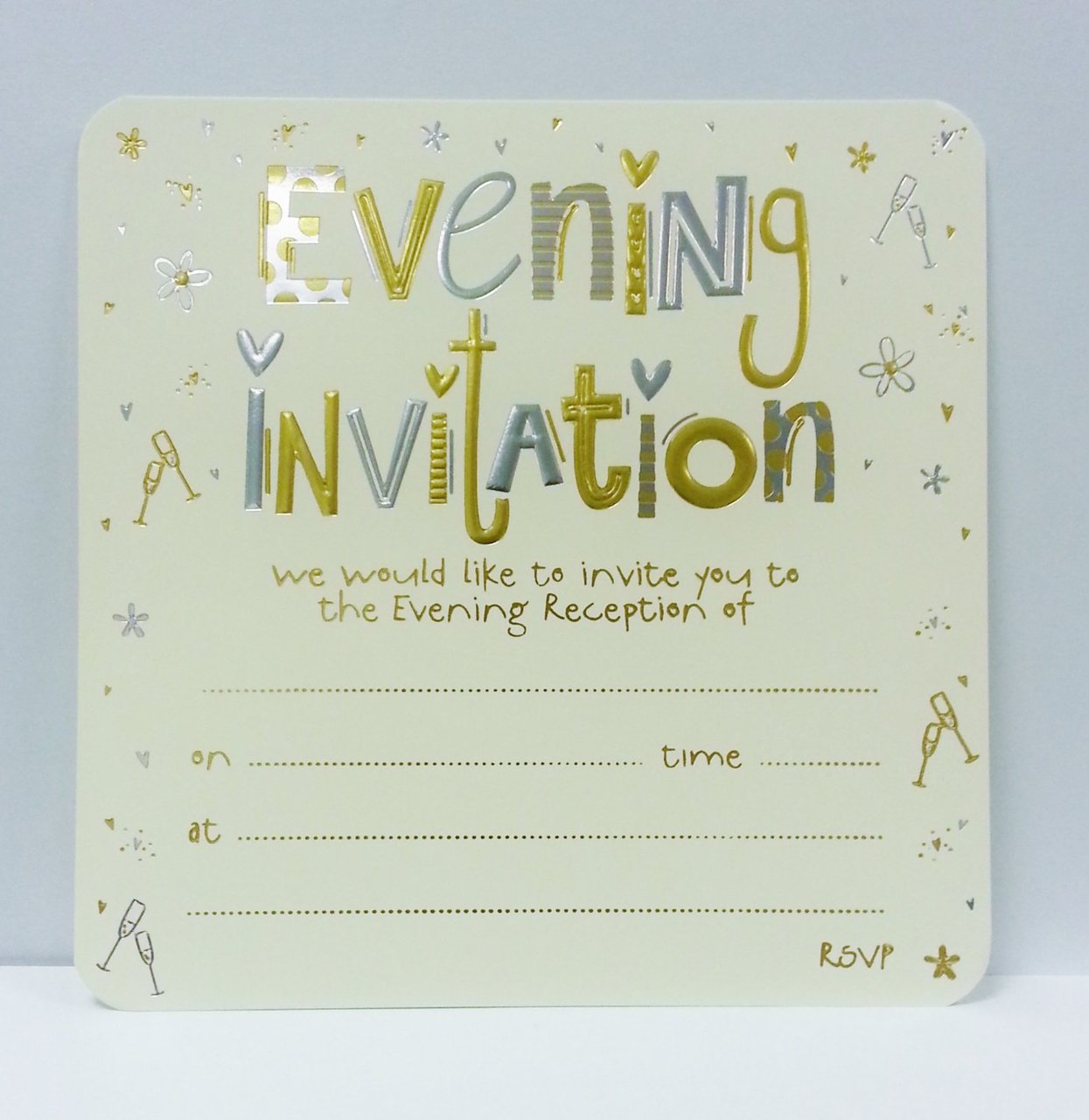 Pack of 10 Luxury Evening Invitation Card Sheets