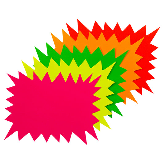 Pack of 960 Assorted Coloured Neon Fluorescent Flashes 200 x 150mm