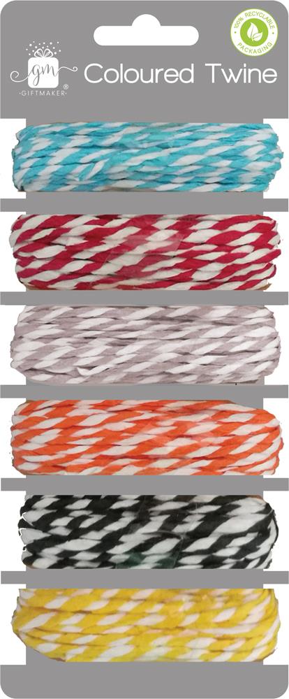 Pack of 6 3m Colours Twine