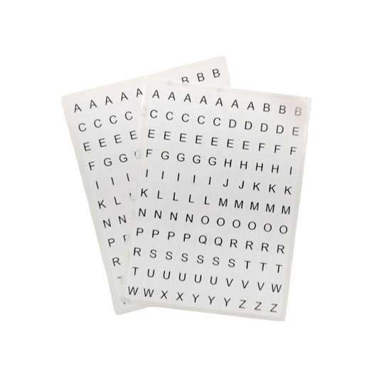 Pack of 1320 White on Black 8x10mm A-Z Letters Self-Adhesive Labels