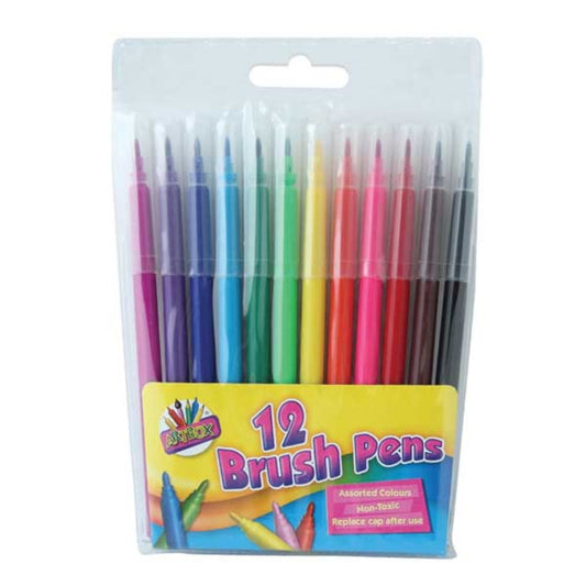 Artbox Quality Brush Fibre Pens (12 Pack)