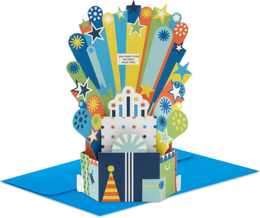 Paper Wonder Stars Design Customizable Pop Up Birthday Card for Him