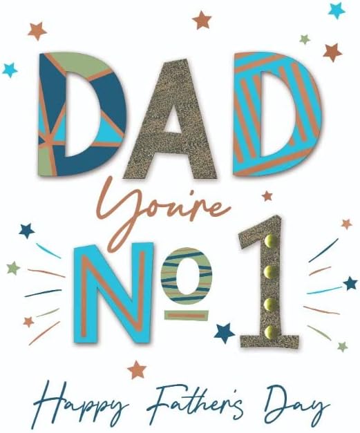 You're No1 Dad Embellished Hand-finished Father's Day Card