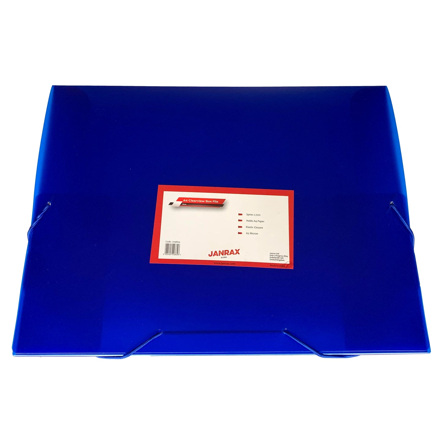 Pack of 60 A4 Clearview Blue Box File with Elastic Closure