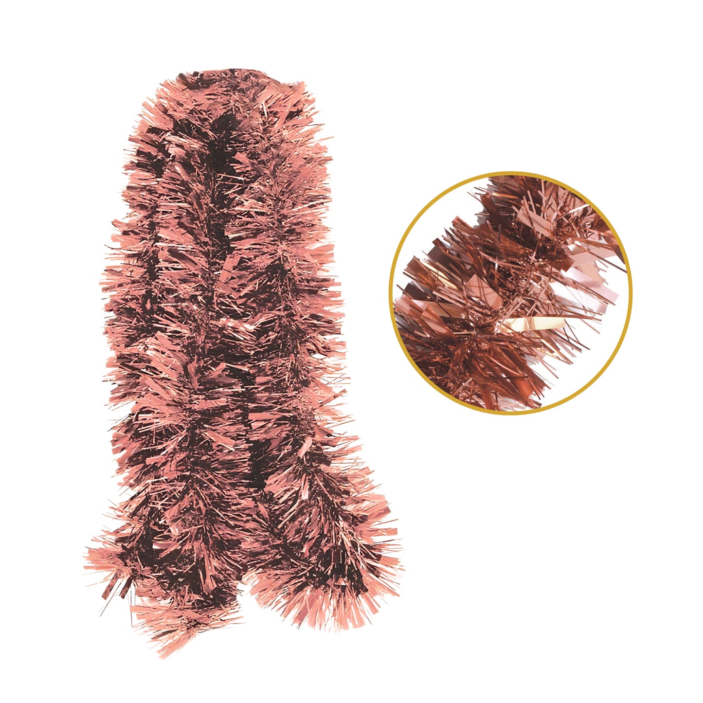 Pack of 6 2m Christmas Chunky Tinsel - Copper