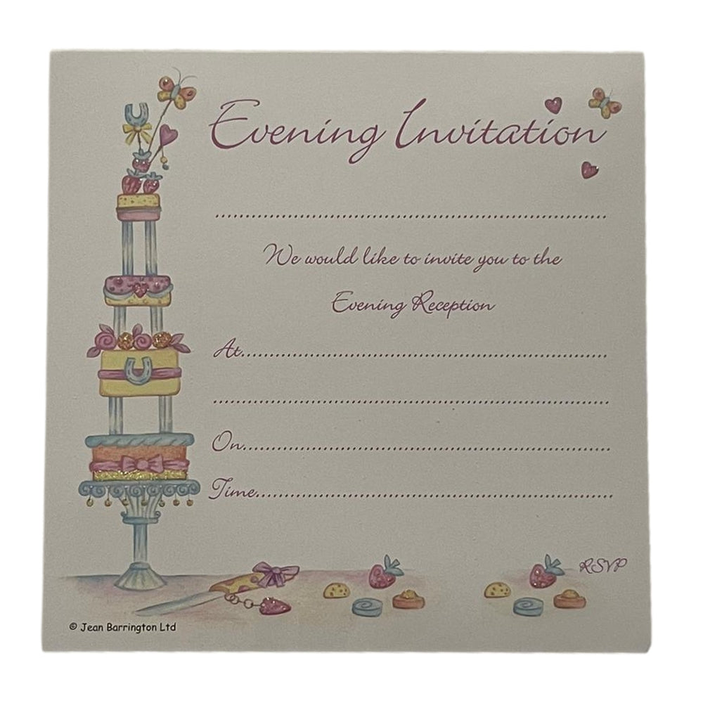 Pack of 10 Luxury White Wedding Evening Invitations