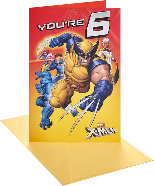 Marvel X-Men Design 6th Birthday Card