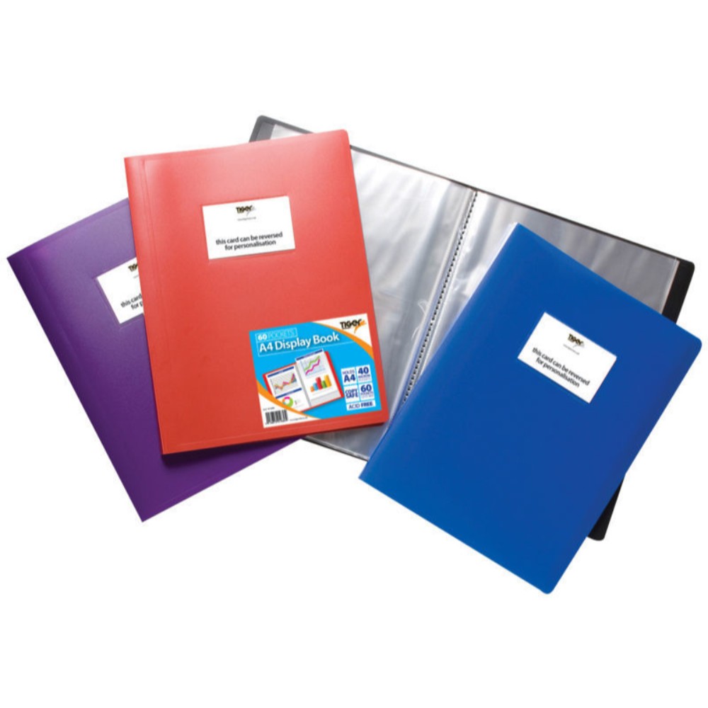 Tiger A4 Black Display Book Folder Front Cover - 40 Pockets