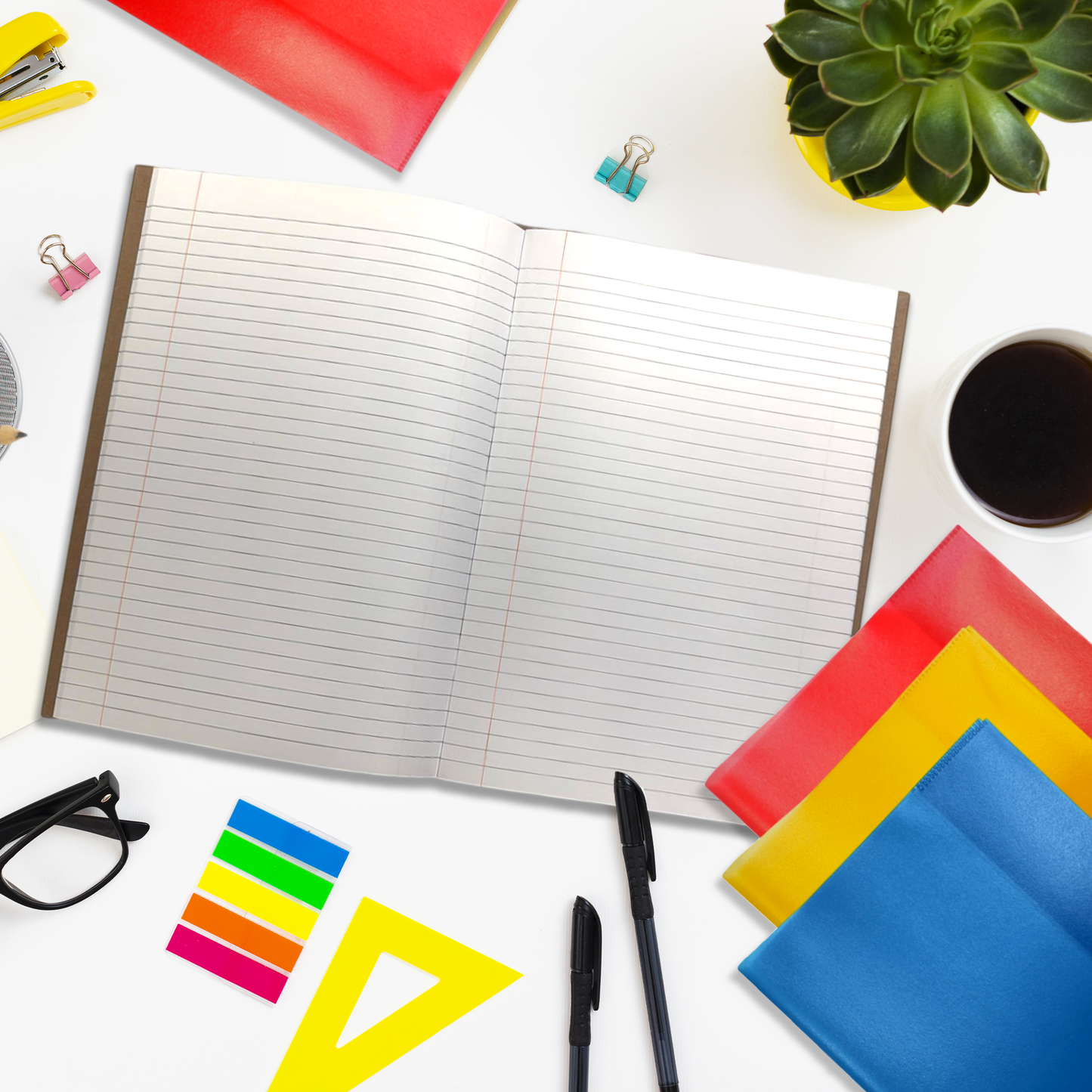 Pack of 10 9x7" Frosted Yellow Exercise Book Covers