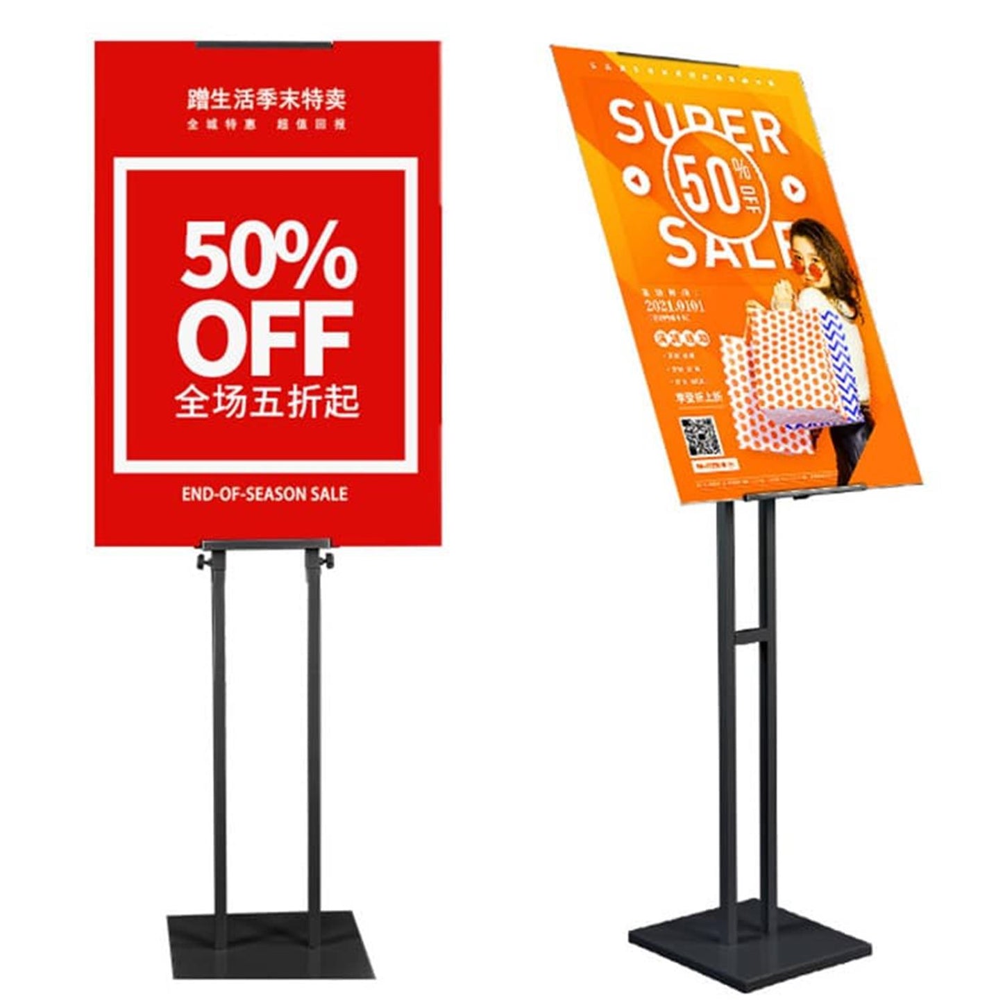 Metal KT Board Poster Display Stand – Vertical Advertising Stand