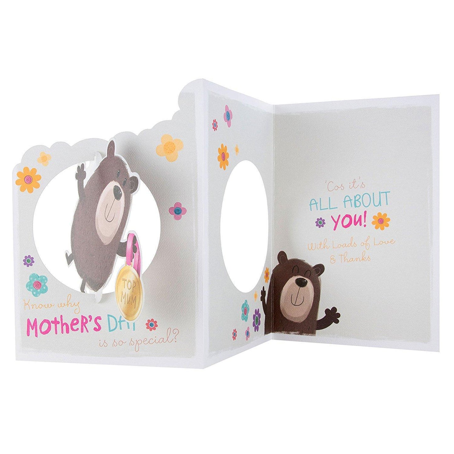 Mum Adorable 'Top Mum' 3D Mother's Day Card