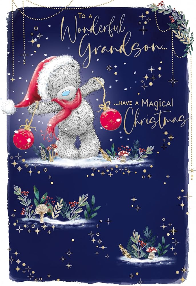Weihnachtskarte Für Enkelsohn – Boofle Design Mit Spruch 'To A Brilliant Grandson'