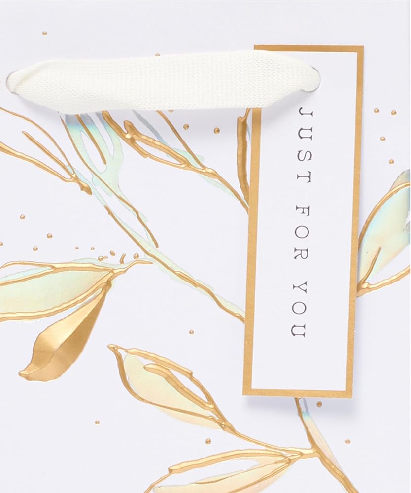 Floral White Lotus Design Bottle Gift Bag