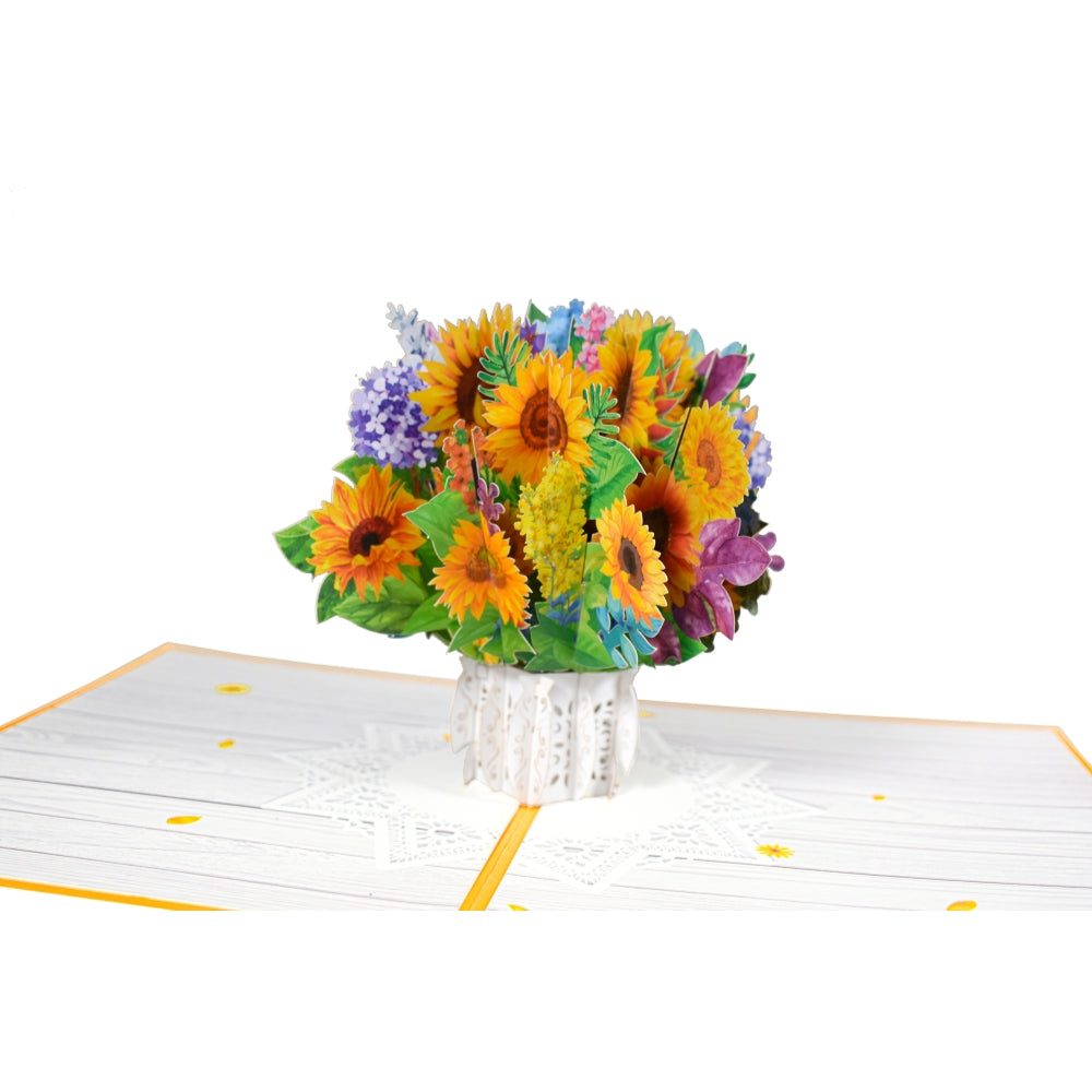 Sunflower Joyful Blossoms Pop-Up Greeting Card - Mother's Day Congratulations Thank You Birthday