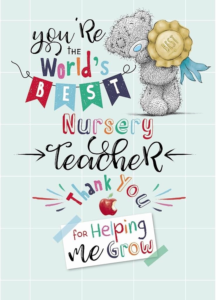 Bear And Rosette Thanks You Nursery Teacher Card